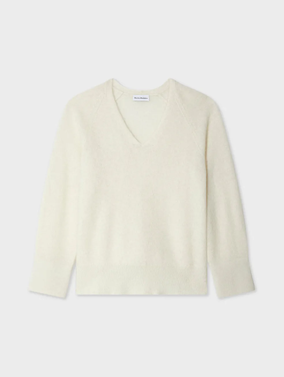 brushed cashmere easy v neck