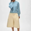 cashmere blouson sleeve crewneck