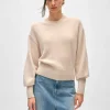 cashmere blouson sleeve crewneck