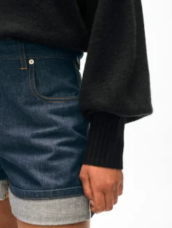 cashmere blouson sleeve crewneck