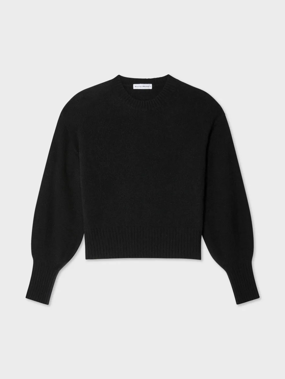 cashmere blouson sleeve crewneck