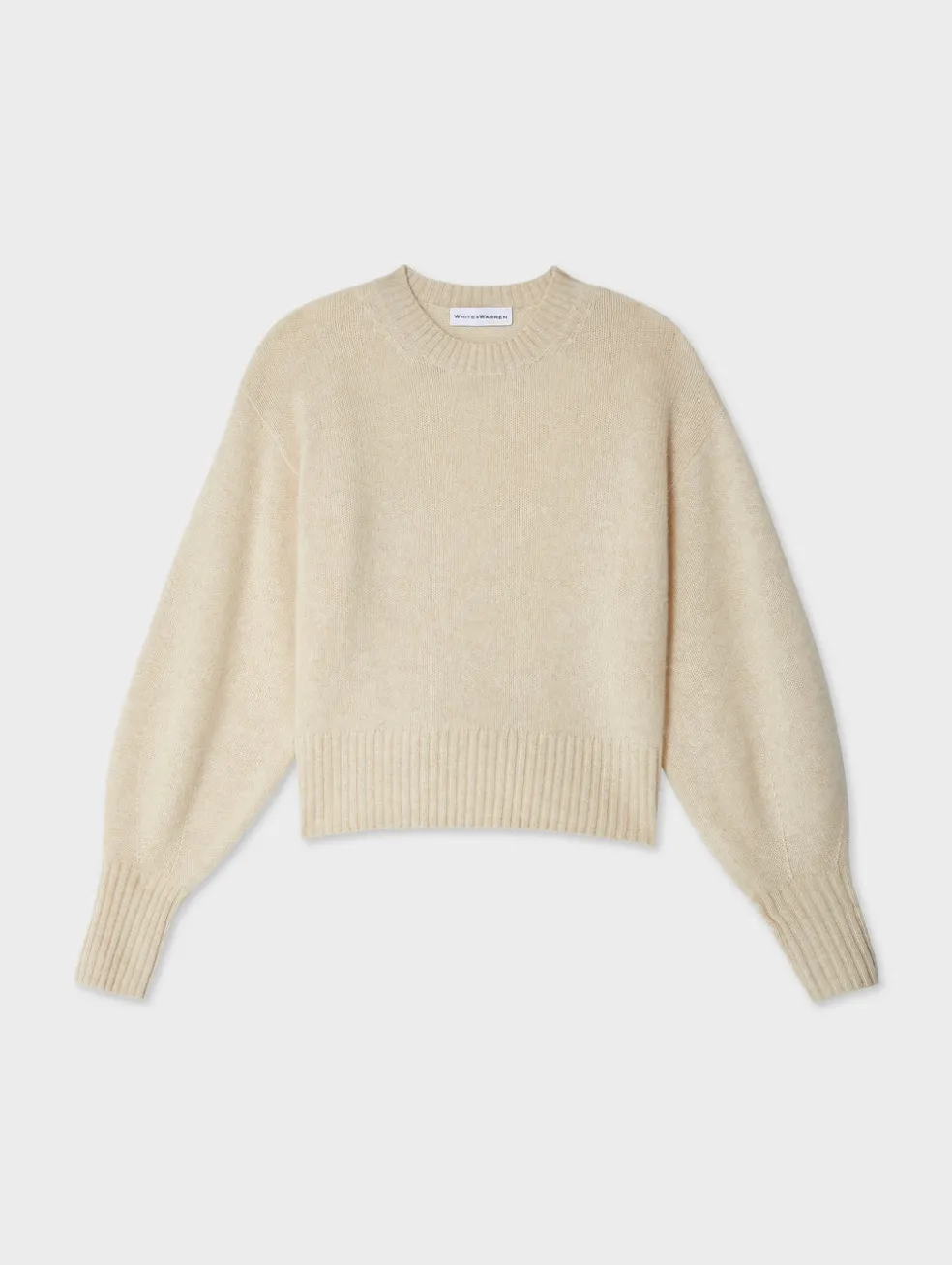 cashmere blouson sleeve crewneck