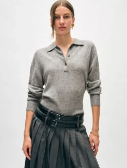 cashmere button polo