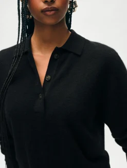 cashmere button polo