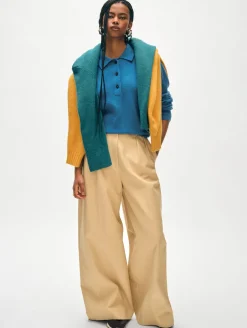 cashmere button polo