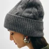 cashmere cable beanie