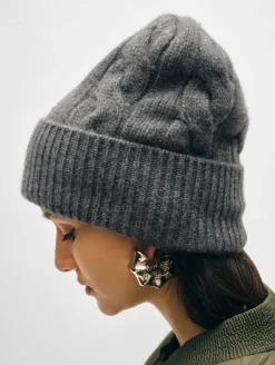 cashmere cable beanie