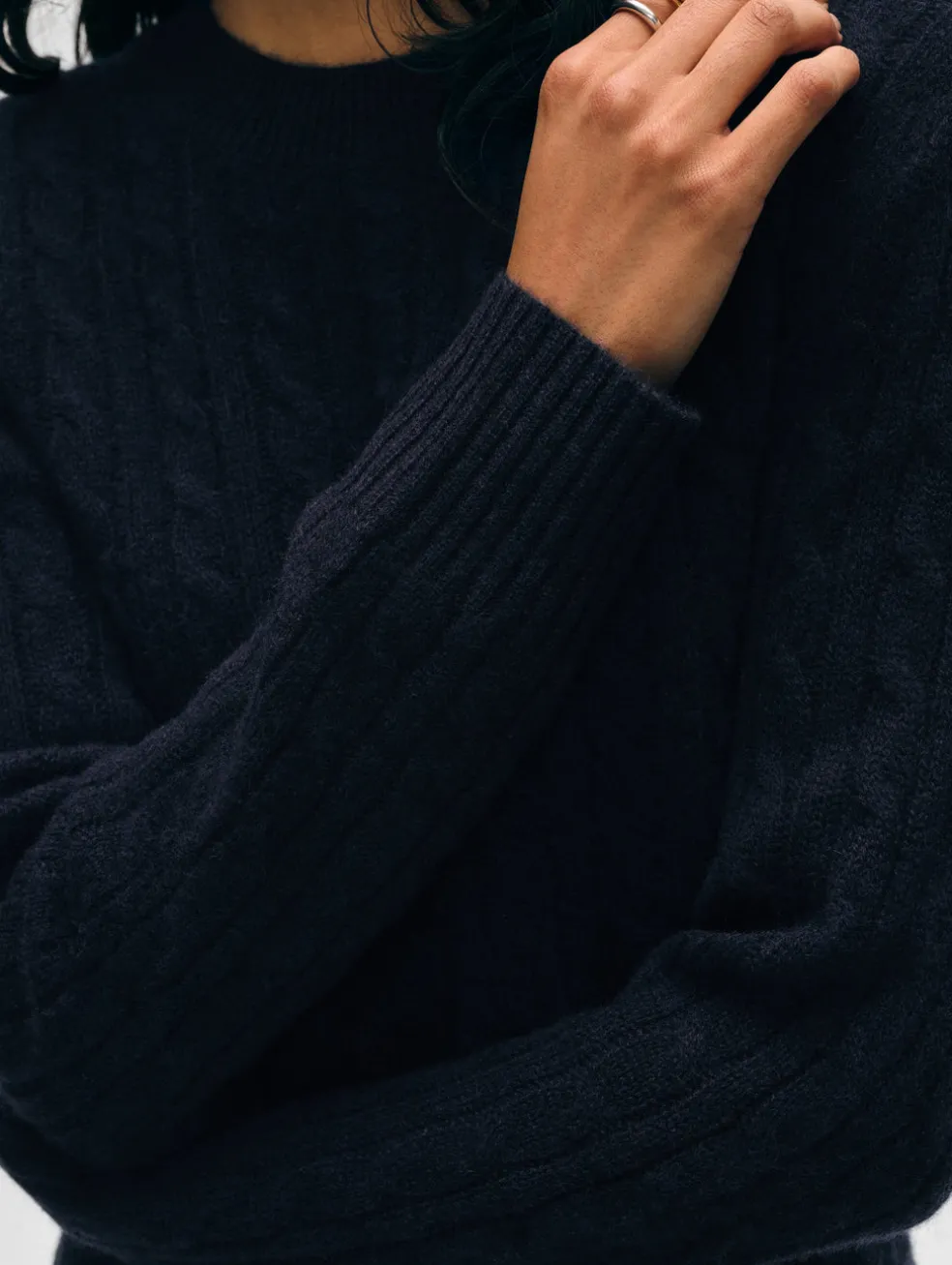 cashmere cable crewneck