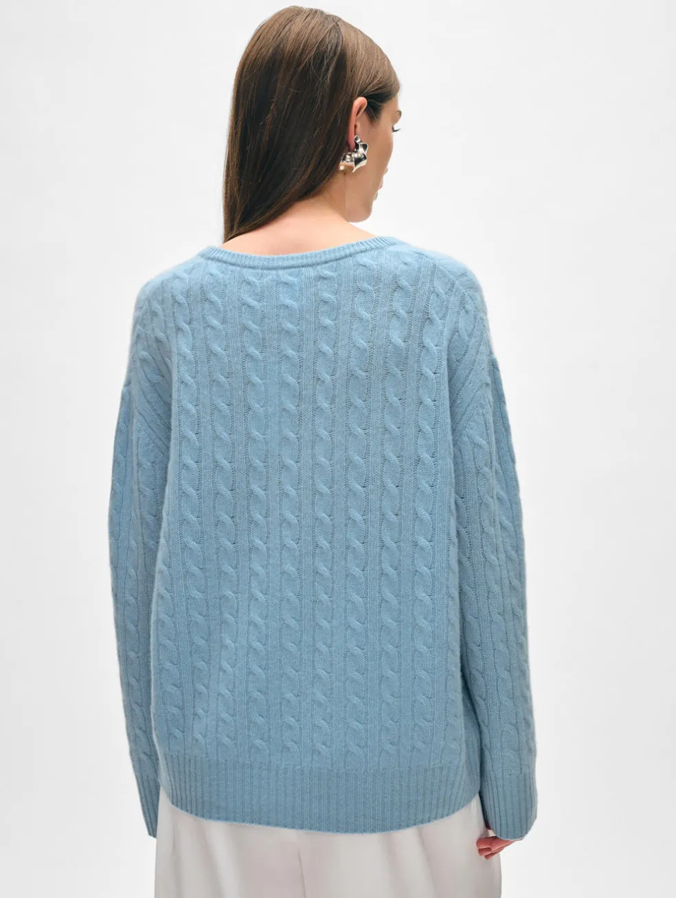 cashmere cable knit v neck