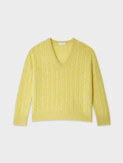 cashmere cable knit v neck