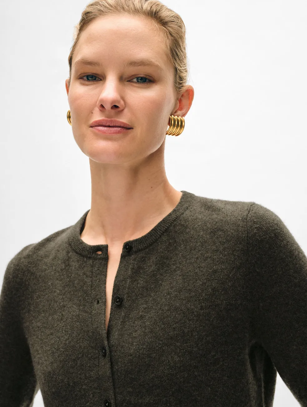 cashmere crewneck cardigan