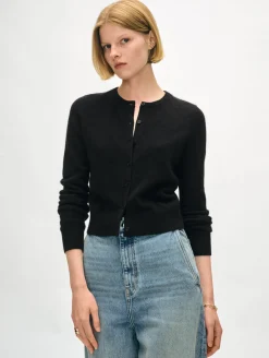 cashmere crewneck cardigan