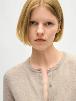 cashmere crewneck cardigan