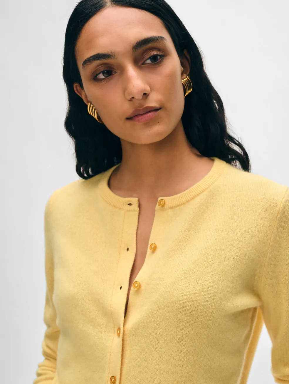 cashmere crewneck cardigan