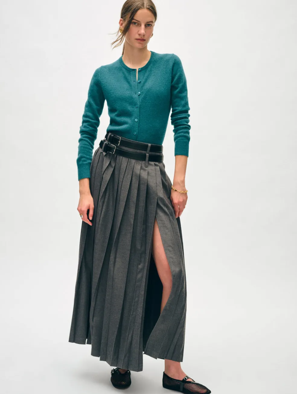 cashmere crewneck cardigan