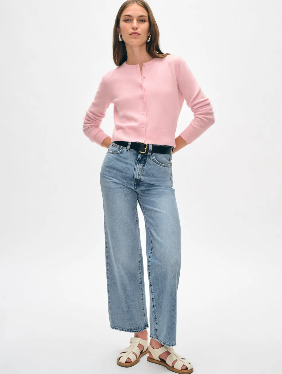 cashmere crewneck cardigan