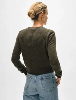 cashmere crewneck cardigan