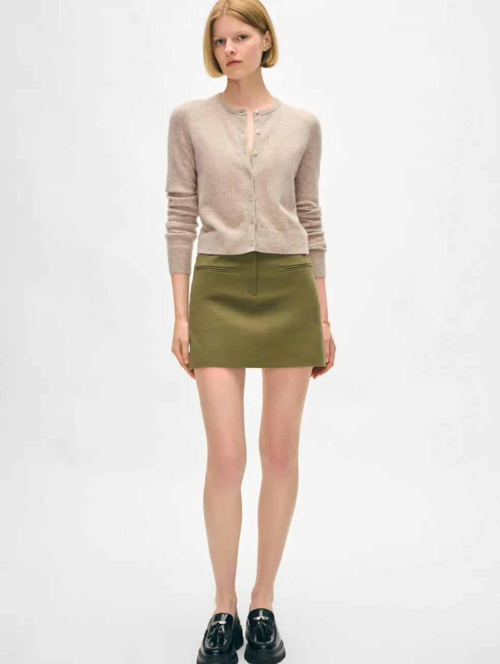 cashmere crewneck cardigan