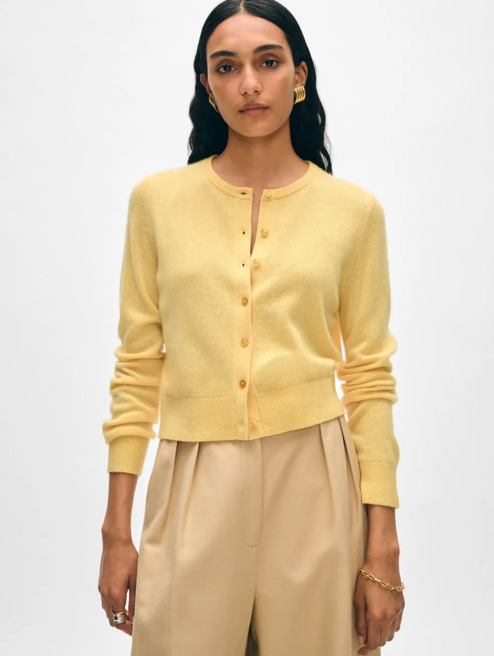 cashmere crewneck cardigan