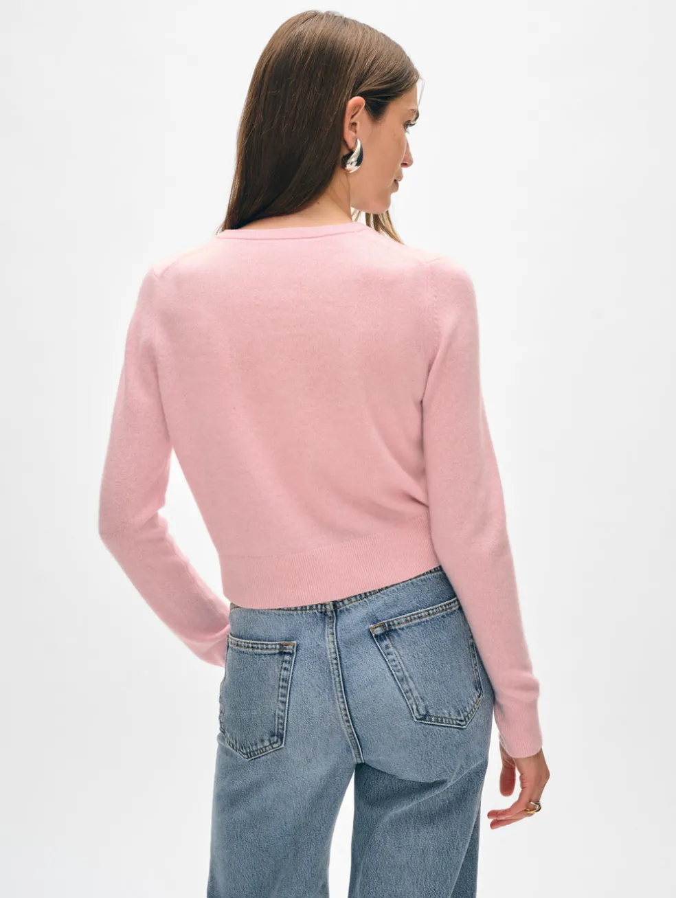 cashmere crewneck cardigan