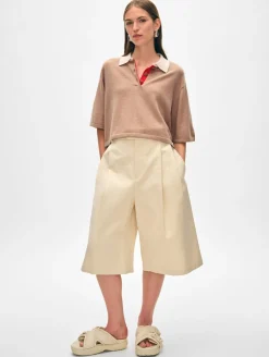 cashmere cropped polo