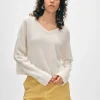 cashmere cuffed v neck