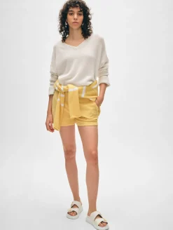 cashmere cuffed v neck