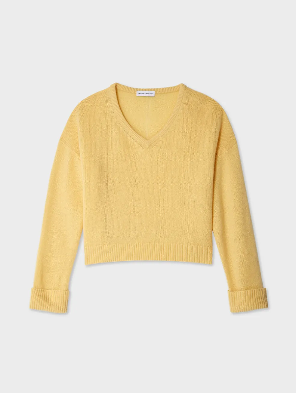 cashmere cuffed v neck