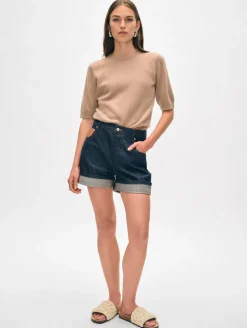 cashmere elbow sleeve tee