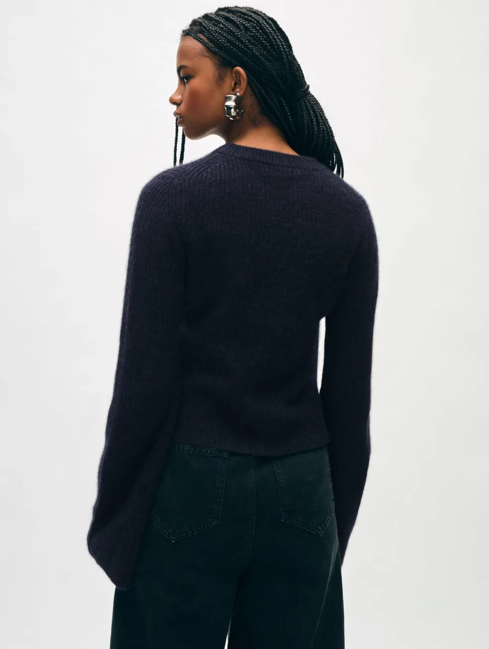 cashmere fluted sleeve top