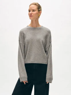 cashmere heart drop shoulder sweater