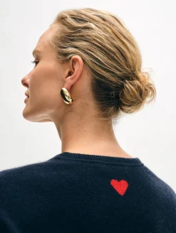 cashmere heart drop shoulder sweater