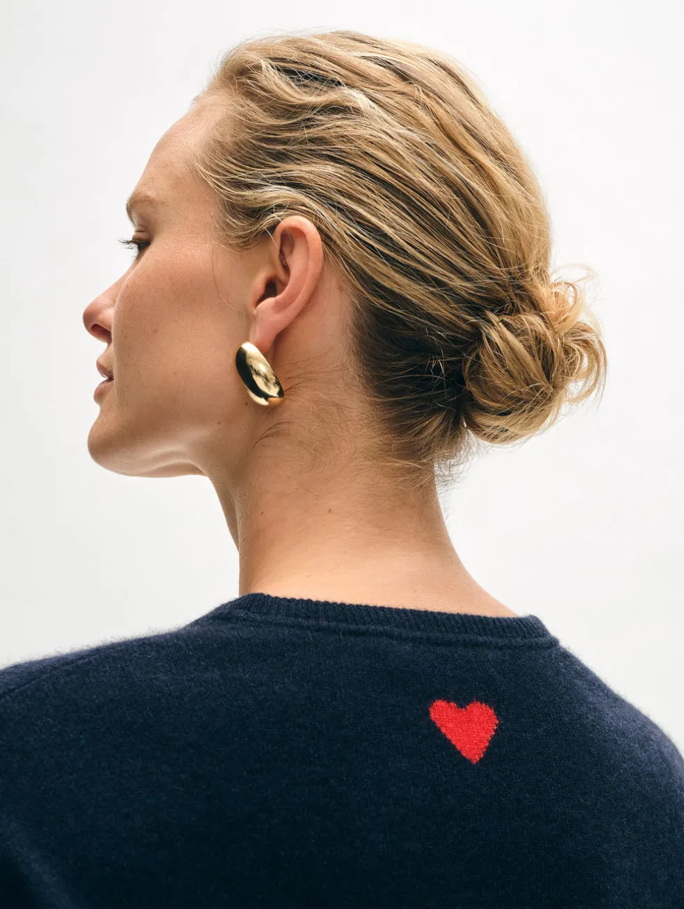 cashmere heart drop shoulder sweater