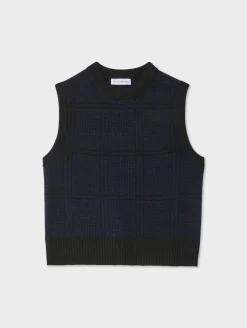 cashmere houndstooth shell