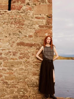 cashmere houndstooth shell