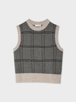 cashmere houndstooth shell