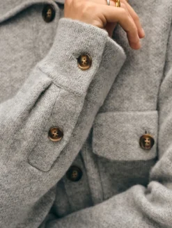 cashmere luxe button down shacket