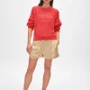 cashmere marled mesh crewneck
