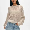 cashmere marled mesh crewneck