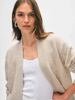 cashmere marled open cardigan