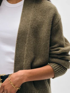 cashmere marled open cardigan