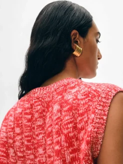 cashmere marled wide ribbed shell