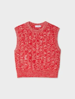 cashmere marled wide ribbed shell