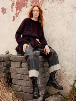 cashmere plaid crewneck