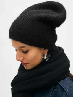 cashmere plush rib beanie