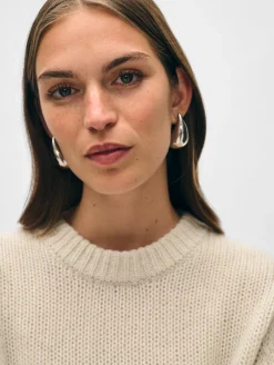 cashmere puff sleeve crewneck