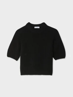 cashmere puff sleeve crewneck