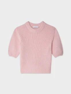 cashmere puff sleeve crewneck