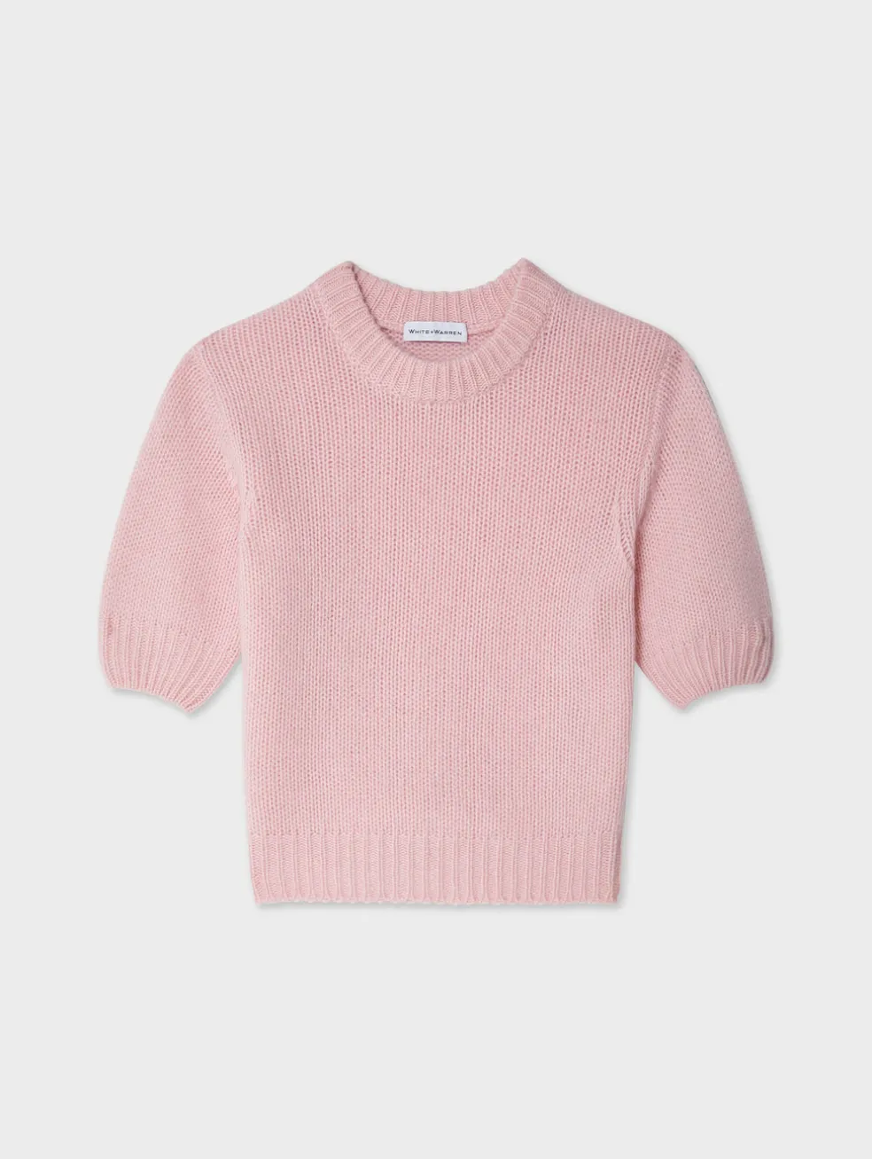 cashmere puff sleeve crewneck
