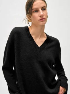cashmere relaxed v neck
